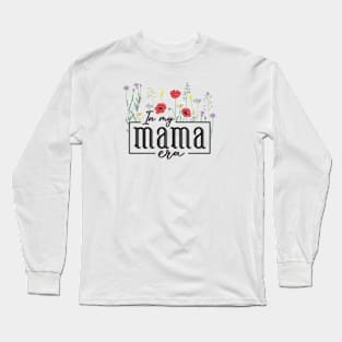 Embroidered In my mom era Custom Sweatshirt with kids names-Personalized-Soft-Mama-Grandma-Gift for her Mom,Trendy Mom Apparel for Mother's day Long Sleeve T-Shirt